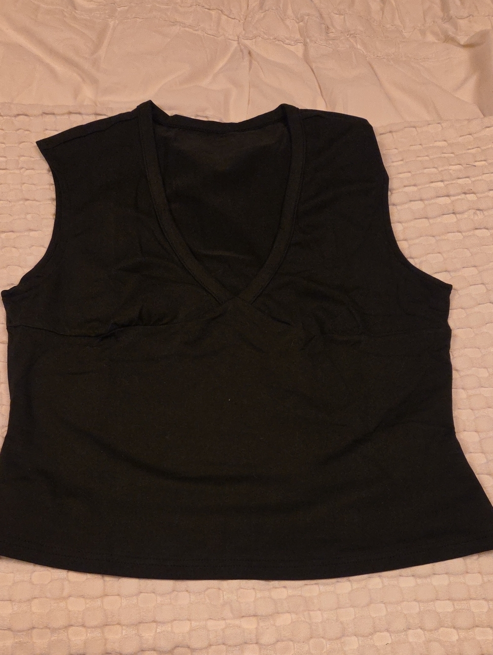 Black V-Neck Sleeveless Women's Top Xl